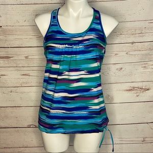 Athleta Multicolor Racerback Exercise Tank Top Med